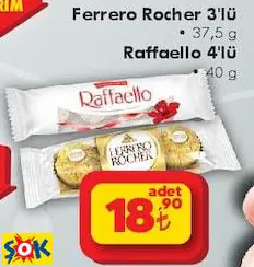 FERRERO ROCHER 3'LÜ 37,5 G RAFFAELLO 4'LÜ 40 G ÇİKOLATA